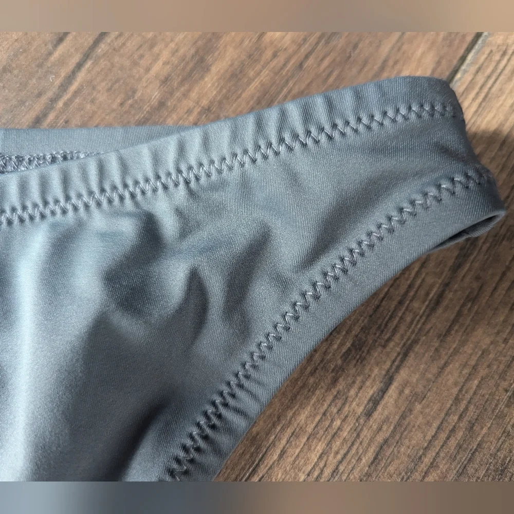 SKIMS Women's Recycled Swim Mid Coverage Bikini Bottom Gunmetal Gray Size 3X NWT